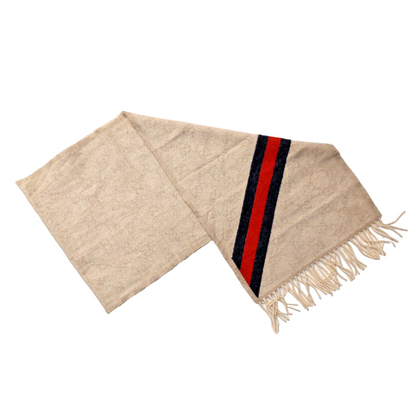 Gucci Classic Beige GG Print Blue & Red Stripe Scarf Pre-owned - Picture 2 of 14